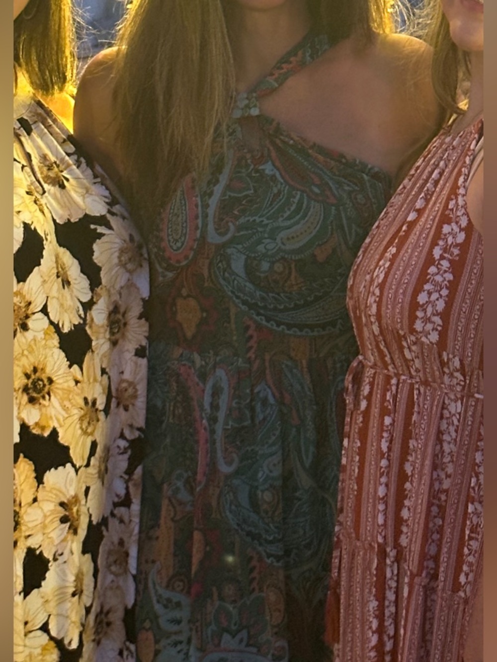 Maurices Teal and Orange Paisley Backless Dress